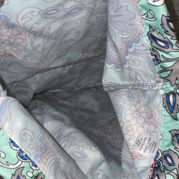 Vera Bradley Mint Floral Paisley Fabric Drawstring Backpack - Picture 5 of 5